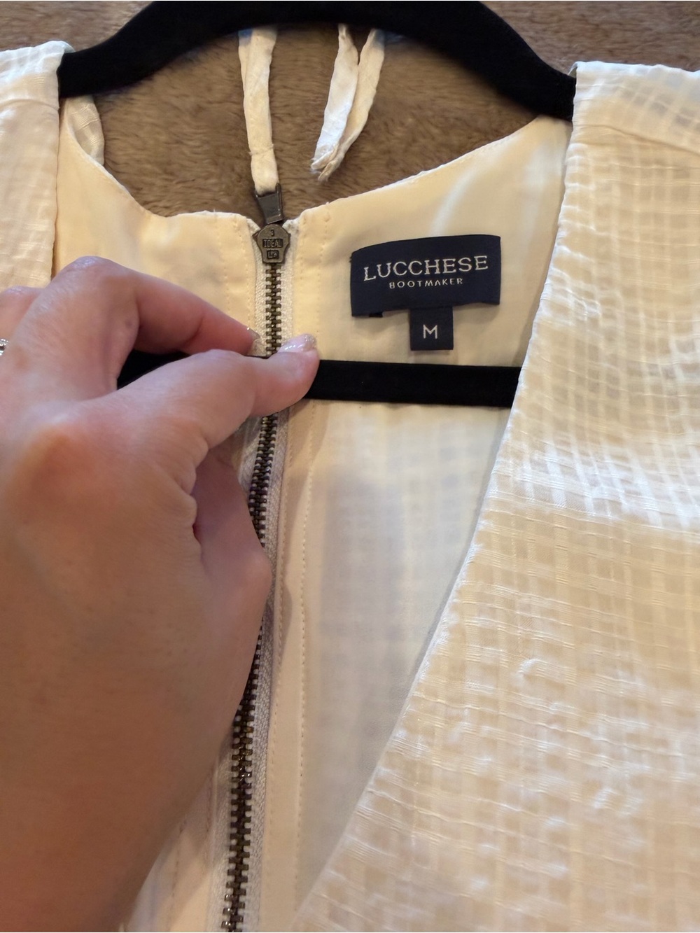 Lucchese Cream Lined V-Neck Garment